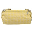 CHANEL New Travel Shoulder Bag Nylon Yellow Silver CC Auth 139359-2