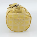 CHANEL New Travel Shoulder Bag Nylon Yellow Silver CC Auth 139359-4