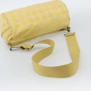 CHANEL New Travel Shoulder Bag Nylon Yellow Silver CC Auth 139359-6