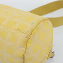 CHANEL New Travel Shoulder Bag Nylon Yellow Silver CC Auth 139359-5