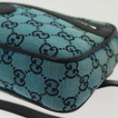 GUCCI GG Canvas Waist Bag Blue Silver 658657 Auth 139364-12