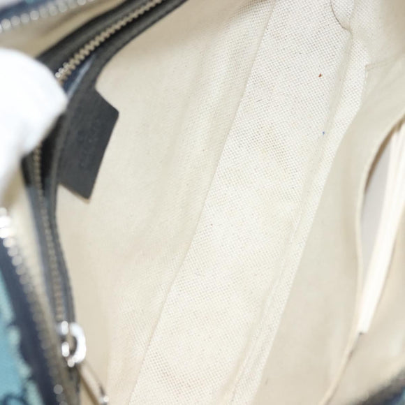 GUCCI GG Canvas Waist Bag Blue Silver 658657 Auth 139364