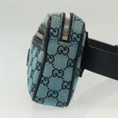 GUCCI GG Canvas Waist Bag Blue Silver 658657 Auth 139364-4