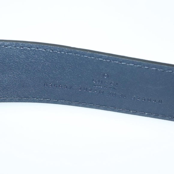 GUCCI GG Canvas Waist Bag Blue Silver 658657 Auth 139364