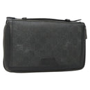 GUCCI GG Supreme Travel Case PVC Black 409206 Auth 139365-1