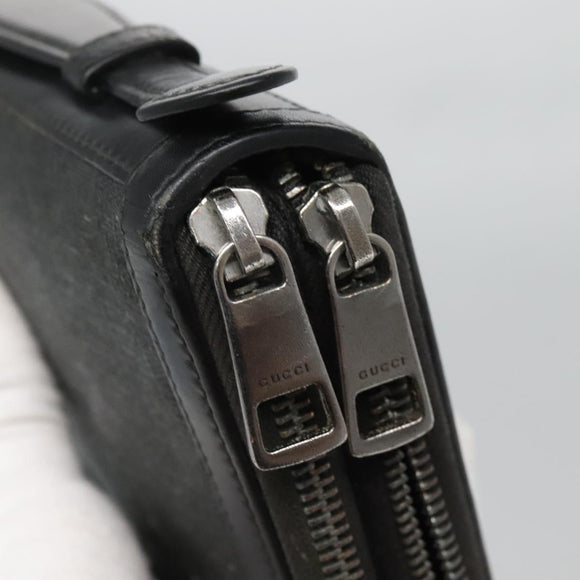 GUCCI GG Supreme Travel Case PVC Black 409206 Auth 139365