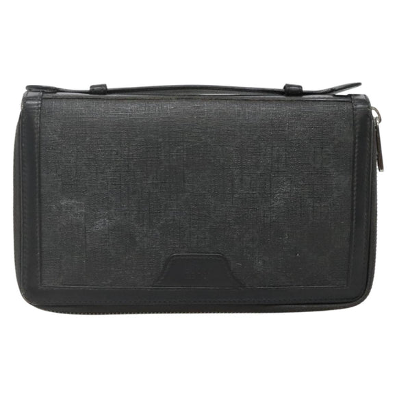 GUCCI GG Supreme Travel Case PVC Black 409206 Auth 139365