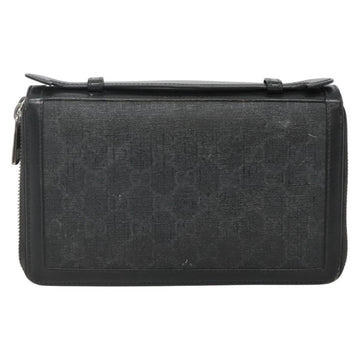 GUCCI GG Supreme Travel Case PVC Black 409206 Auth 139365 - 0