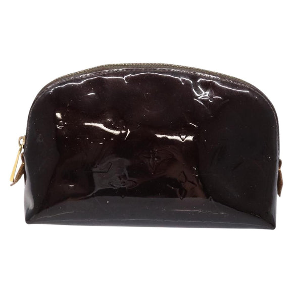 LOUIS VUITTON Monogram Vernis Pochette Cosmetic PM Amarante M91495 Auth 139388