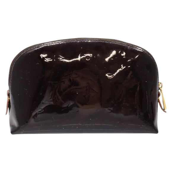 LOUIS VUITTON Monogram Vernis Pochette Cosmetic PM Amarante M91495 Auth 139388