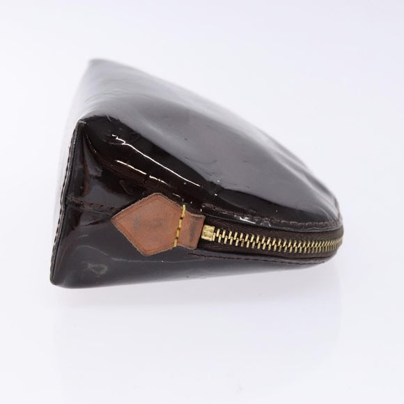 LOUIS VUITTON Monogram Vernis Pochette Cosmetic PM Amarante M91495 Auth 139388