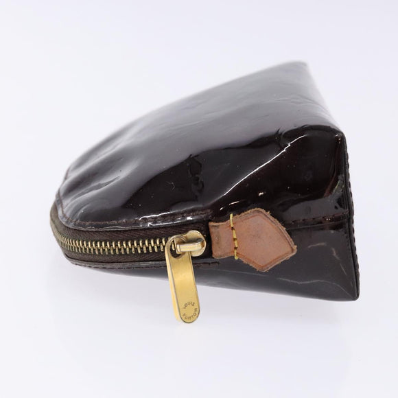 LOUIS VUITTON Monogram Vernis Pochette Cosmetic PM Amarante M91495 Auth 139388