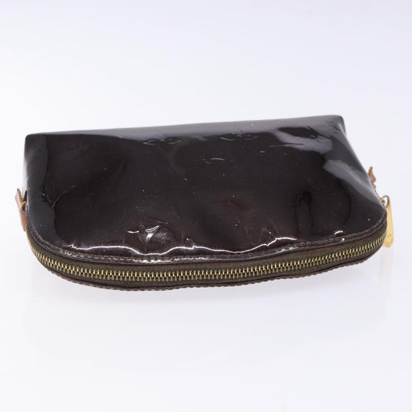 LOUIS VUITTON Monogram Vernis Pochette Cosmetic PM Amarante M91495 Auth 139388