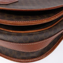 CELINE Macadam Canvas Shoulder Bag PVC Leather Brown Gold Auth 139393-15