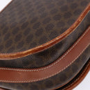 CELINE Macadam Canvas Shoulder Bag PVC Leather Brown Gold Auth 139393-8