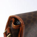 CELINE Macadam Canvas Shoulder Bag PVC Leather Brown Gold Auth 139393-10