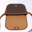 CELINE Macadam Canvas Shoulder Bag PVC Leather Brown Gold Auth 139393-19