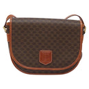 CELINE Macadam Canvas Shoulder Bag PVC Leather Brown Gold Auth 139393-13