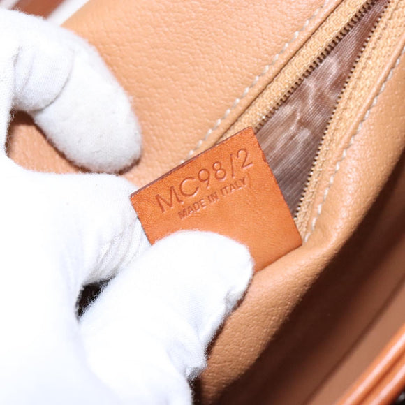 CELINE Macadam Canvas Shoulder Bag PVC Leather Brown Gold Auth 139393