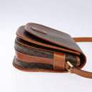 CELINE Macadam Canvas Shoulder Bag PVC Leather Brown Gold Auth 139393-3