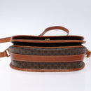 CELINE Macadam Canvas Shoulder Bag PVC Leather Brown Gold Auth 139393-5