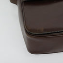 CELINE Shoulder Bag Leather Brown Gold Auth 139394-8