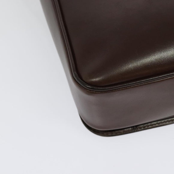 CELINE Shoulder Bag Leather Brown Gold Auth 139394