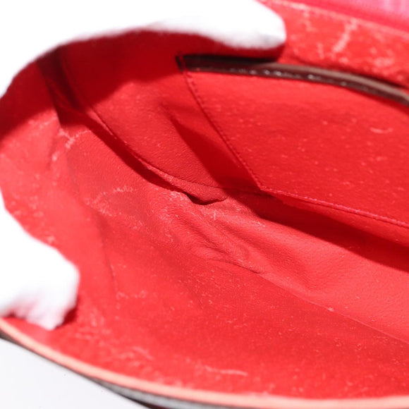 CELINE Shoulder Bag Leather Brown Gold Auth 139394