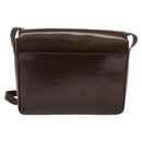 CELINE Shoulder Bag Leather Brown Gold Auth 139394-2