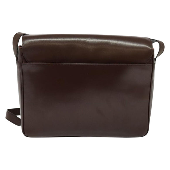 CELINE Umhängetasche Leder Braun Gold Original 139394