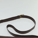 CELINE Shoulder Bag Leather Brown Gold Auth 139394-14