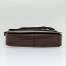 CELINE Shoulder Bag Leather Brown Gold Auth 139394-5