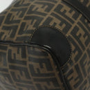 FENDI Zucca Canvas Hand Bag PVC Black Brown Auth 139395-9