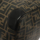 FENDI Zucca Canvas Hand Bag PVC Black Brown Auth 139395-14
