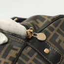 FENDI Zucca Canvas Hand Bag PVC Black Brown Auth 139395-10