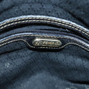 FENDI Zucca Canvas Hand Bag PVC Black Brown Auth 139395-19