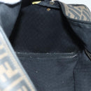 FENDI Zucca Canvas Hand Bag PVC Black Brown Auth 139395-21