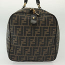 FENDI Zucca Canvas Hand Bag PVC Black Brown Auth 139395-3