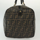 FENDI Zucca Canvas Hand Bag PVC Black Brown Auth 139395-4