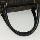 FENDI Zucca Canvas Hand Bag PVC Black Brown Auth 139395-7