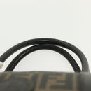 FENDI Zucca Canvas Hand Bag PVC Black Brown Auth 139395-8