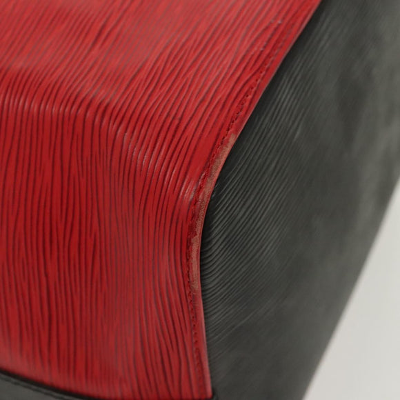 LOUIS VUITTON Epi Petit Noe Shoulder Bag Bicolor Black Red M44017 LV Auth 139399