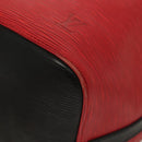 LOUIS VUITTON Epi Petit Noe Shoulder Bag Bicolor Black Red M44017 LV Auth 139399-15