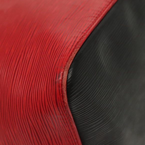 LOUIS VUITTON Epi Petit Noe Shoulder Bag Bicolor Black Red M44017 LV Auth 139399