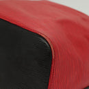 LOUIS VUITTON Epi Petit Noe Shoulder Bag Bicolor Black Red M44017 LV Auth 139399-9