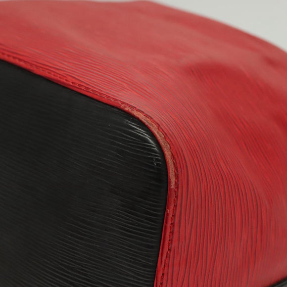 LOUIS VUITTON Epi Petit Noe Shoulder Bag Bicolor Black Red M44017 LV Auth 139399
