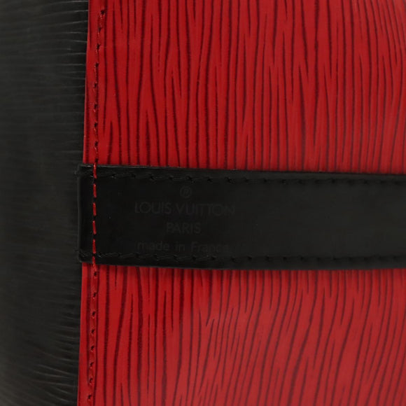 LOUIS VUITTON Epi Petit Noe Shoulder Bag Bicolor Black Red M44017 LV Auth 139399