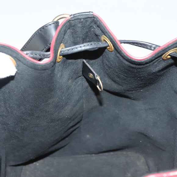 LOUIS VUITTON Epi Petit Noe Shoulder Bag Bicolor Black Red M44017 LV Auth 139399