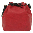 LOUIS VUITTON Epi Petit Noe Shoulder Bag Bicolor Black Red M44017 LV Auth 139399-13