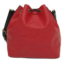 LOUIS VUITTON Epi Petit Noe Shoulder Bag Bicolor Black Red M44017 LV Auth 139399-2